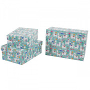 Набор прямоугольных коробок 3 в 1 "Ламы" (23 х 16 х 9,5 - 19 х 12 х 6,5 см)