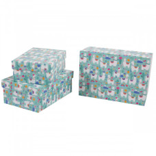 Набор прямоугольных коробок 3 в 1 "Ламы" (23 х 16 х 9,5 - 19 х 12 х 6,5 см)