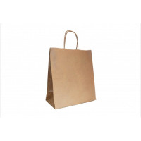 Пакет бумажный 90 г/м2 МП крученые ручки 350*260*150 с печатью (250, 0)