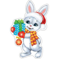 Открытка для украшения на скотче (год Кролика)