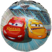 Шар (18''/46 см) Круг, Гоночные машинки на трассе, 1 шт. в уп. (цв.этик.)