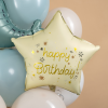 Шар (18''/46 см) Звезда, Happy Birthday (звездочки), Светло-розовый, Сатин, 1 шт. в уп.
