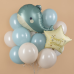 Шар (18''/46 см) Звезда, Happy Birthday (звездочки), Светло-розовый, Сатин, 1 шт. в уп.