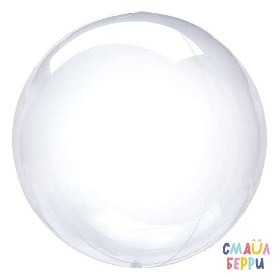 Шар (24''/61 см) Сфера, Deco Bubble, Прозрачный, Кристалл, 10 шт. в уп.