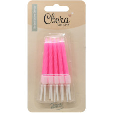 Свечи Спирали, Розовый, 0,5*5 + 2 см, 10 шт. с держат.