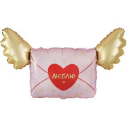 Шар (35''/89 см) Фигура, Люблю, Письмо Валентинка, 1 шт. в уп.