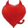 Шар (30''/76 см) Сердце, Чертенок, Красный, 1 шт. в уп.