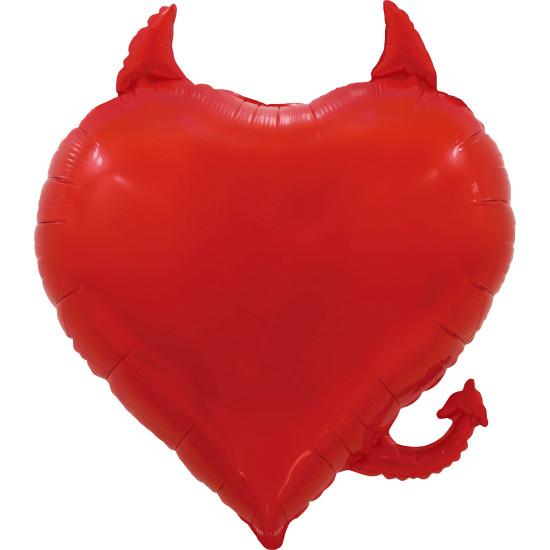 Шар (30''/76 см) Сердце, Чертенок, Красный, 1 шт. в уп.