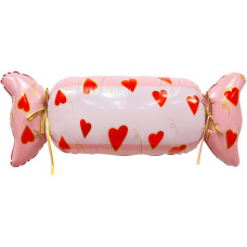 Шар (41''/104 см) Фигура, Конфета Сердечки, Розовый, 1 шт. в уп.