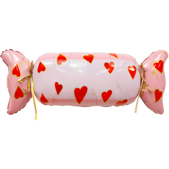Шар (41''/104 см) Фигура, Конфета Сердечки, Розовый, 1 шт. в уп.