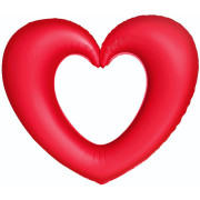 Шар (37''/94 см) Сердце, Контур, Красный, Сатин, 1 шт. в уп.