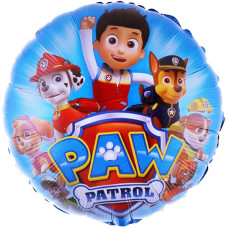 Шар (18''/46 см) Круг, Щенки, Дружная команда, 1 шт. в уп. (цв.этик.)