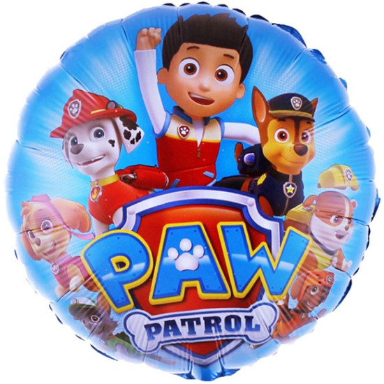 Шар (18''/46 см) Круг, Щенки, Дружная команда, 1 шт. в уп. (цв.этик.)