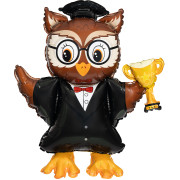 Шар (31''/79 см) Фигура, Сова Выпускник, 1 шт. в уп.