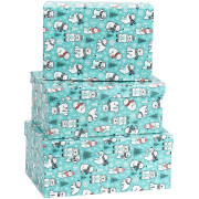 Набор прямоугольных коробок 3 в 1 Полярные мишки (19х12х7,5-15х10х5)(Собс.разр.)