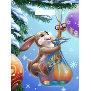 Пакет вырубной Зайка с подарками 40х31/60мкм