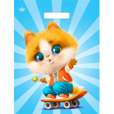 Пакет вырубной Кот на спорте 40х31/60мкм лам