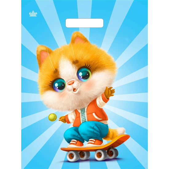 Пакет вырубной Кот на спорте 40х31/60мкм лам