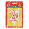 Свеча для торта. Значимые даты. Цифра 20, красная