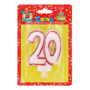 Свеча для торта. Значимые даты. Цифра 20, красная