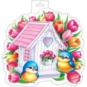 Плакат фигурный (птички с домиком)