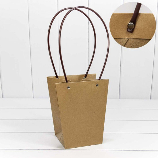 Пакет подарочный "Ваза для цветов" 20*17*12 Крафт 1/10 1/120