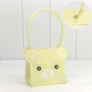 Пакет подарочный "Ваза для цветов" 14,5*10*14,5 "Мишка" Бежевый 1/10 1/150