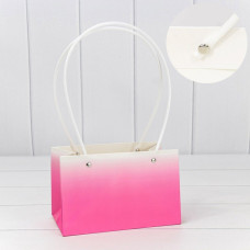 Пакет подарочный "Ваза для цветов" 19*12*10,5 "Градиент" Розовый 1/10 1/150