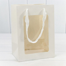 Пакет подарочный с окошком Белый 18*25*13 210г 1/20 1/360