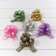 Бант-шар 3 см "Граффити" с органзой и золотой полосой (микс) 1/50 1/3000