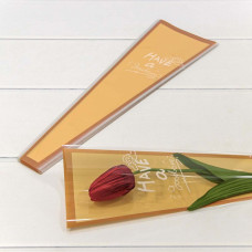 Пакет "Конус для цветов" 12,5*4*40 (30 шт.) Коричневая рамка 1/200