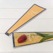 Пакет "Конус для цветов" 12,5*4*40 (30 шт.) Синяя рамка 1/200