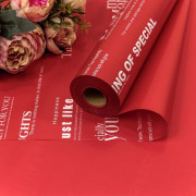 Плёнка 58см 800г матовая с печатью 65мкм Красный-3546 1/12