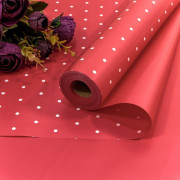 Плёнка 58см 800г матовая "Мелкий горошек" 55мкм Красный-3546 1/12