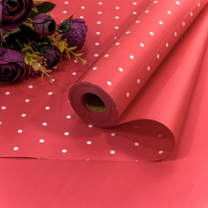Плёнка 58см 800г матовая "Мелкий горошек" 55мкм Красный-3546 1/12