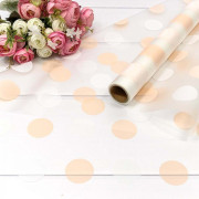 Плёнка 0,58*10м прозрачная "Горох" 50мкм Персиковый 1/30