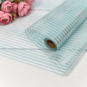 Плёнка 0,58*10м 275г глянцевая в полоску 50мкм Голубой 1/30