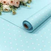 Плёнка 0,58*10м матовая "Мелкий горошек" 65мкм Голубой 1/30