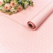 Плёнка 0,58*10м матовая "Мелкий горошек" 65мкм Розовый 1/30