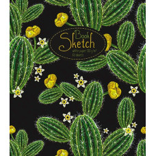 097743 Скетчбук 60 А5 Гребень S Кактус (бумага офсет 120 г/кв.м)  Премиум Фольга+4+0+УФ Твин (30, 5)