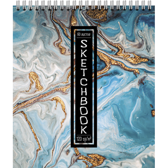 099464 Скетчбук 60 А5 Гребень S Мрамор (бумага офсет 120 г/кв.м) (30, 5)