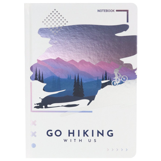 Записная книга А5 Горная велопрогулка (7БЦ, холодная фольга + твин лак, 80л, 100г) З80-3396