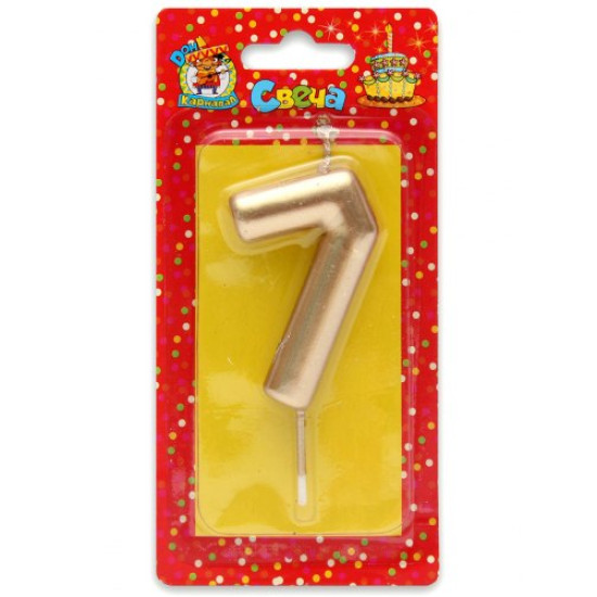 Свеча для торта Золотая Цифра 7
