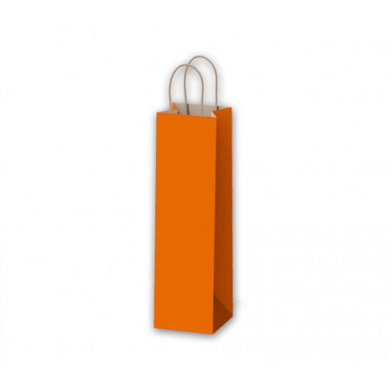 Пакет бумажный 80 г/м2 крученые ручки 390*150*80 Orange с печатью (150, 0)