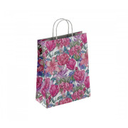 Пакет бумажный 100 г/м2 крученые ручки 450*350*150 Цветочный узор (250, 0)