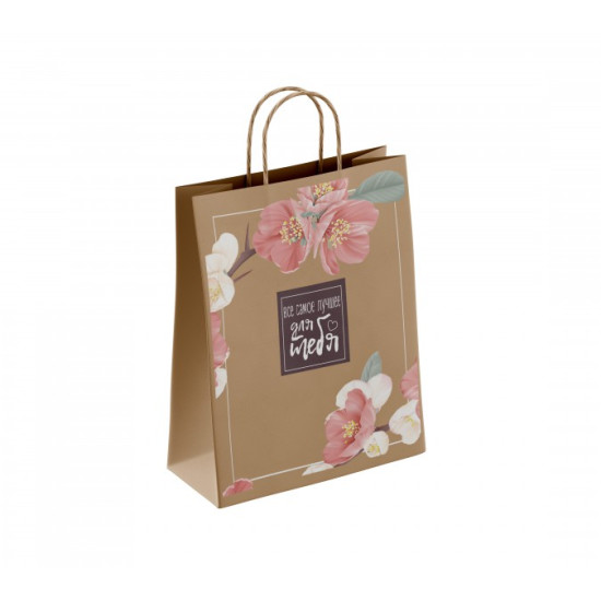 Пакет бумажный 80 г/м2 крученые ручки 350*260*150 Для тебя (250, 0)