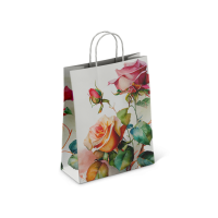 Пакет бумажный 100 г/м2 крученые ручки 350*260*150 Розы (250, 0)