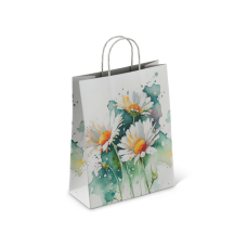 Пакет бумажный 100 г/м2 крученые ручки 350*260*150 Ромашки (250, 0)