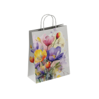 Пакет бумажный 100 г/м2 крученые ручки 350*260*150 Крокусы (250, 0)