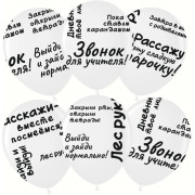 Шар (12''/30 см) Школьные цитаты, Белый (200), пастель, 5 ст, 25 шт.